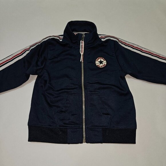 Converse Navy Blue Track Jacket Full-Zip BABY 3-6 Months Red White Stripes - Picture 2 of 7